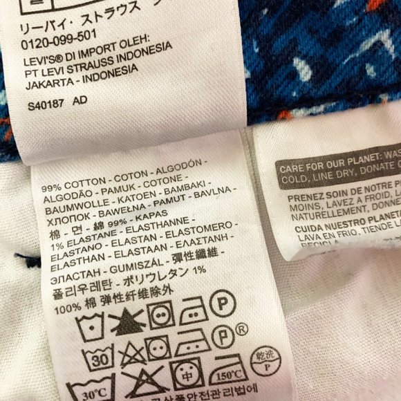 Levi's Shorts Women 4 Blue Orange Graphic Print Jean Denim Casual Bottoms - Picture 7 of 7